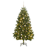 VidaXL Kunstkerstboom met scharnieren 300 LED's en kerstballen 270 cm