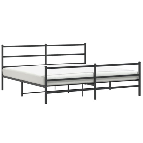 Vidaxl bedframe met hoofd- en voeteneinde metaal zwart 183x213 cm