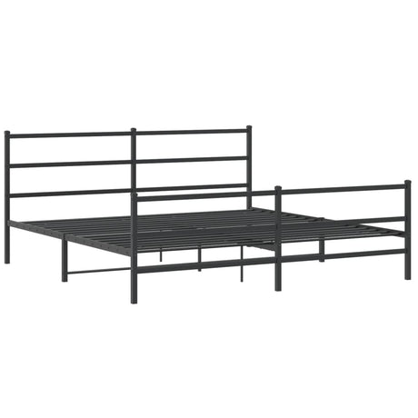 Vidaxl bedframe met hoofd- en voeteneinde metaal zwart 183x213 cm