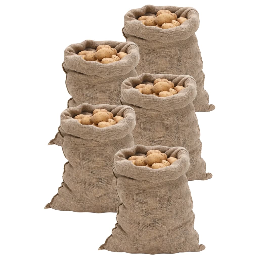 Vidaxl jutezakken 5 stuks 60x105 cm 100% jute 220 g m²