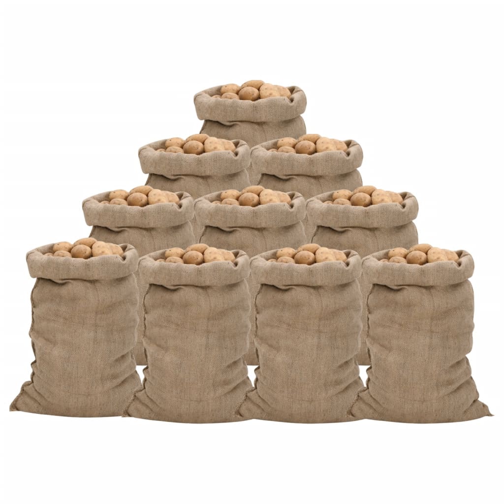 VidaXL Jutezakken 10 stuks 340 g m² 60x105 cm 100% jute