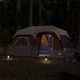Vidaxl tent 9-persoons waterdicht met led lichtgrijs en oranje