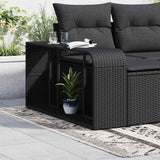 Vidaxl opbergplanken 2 st. zwart poly rattan