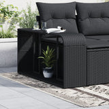 Vidaxl opbergschappen 2 st poly rattan zwart