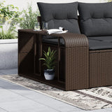 Vidaxl opbergschappen 2 st poly rattan bruin