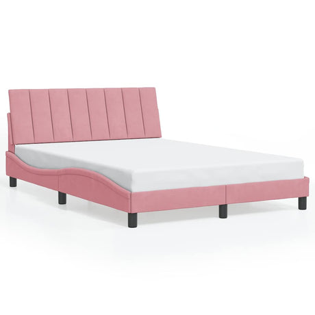 Vidaxl bedframe zonder matras hanko fluweel roze 120x200 cm