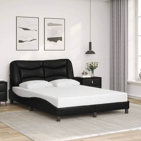 Vidaxl bedframe zonder matras hvar kunstleer zwart 140x200 cm