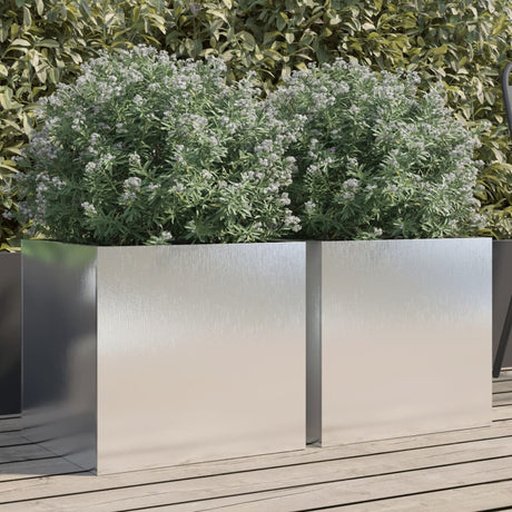Vidaxl plantenbakken 2 st 42x40x39 cm roestvrij staal zilverkleurig