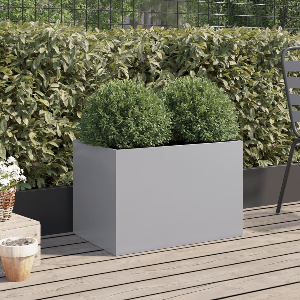 Vidaxl plantenbak 62x40x39 cm gegalvaniseerd staal zilverkleurig