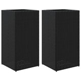 Vidaxl plantenbakken 2 st 40x40x80 cm poly rattan zwart