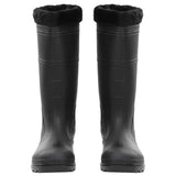 Vidaxl regenlaarzen met verwijderbare sokken maat 45 pvc zwart