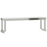 Vidaxl verhoging voor werktafel 110x30x35 cm roestvrij staal
