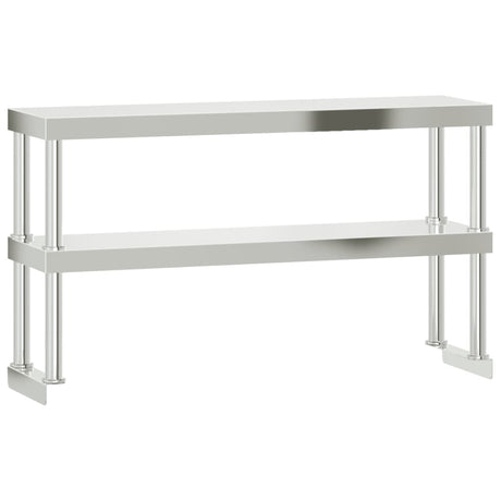 VidaXL Verhoging voor werktafel 2-laags 110x30x65 cm roestvrij staal