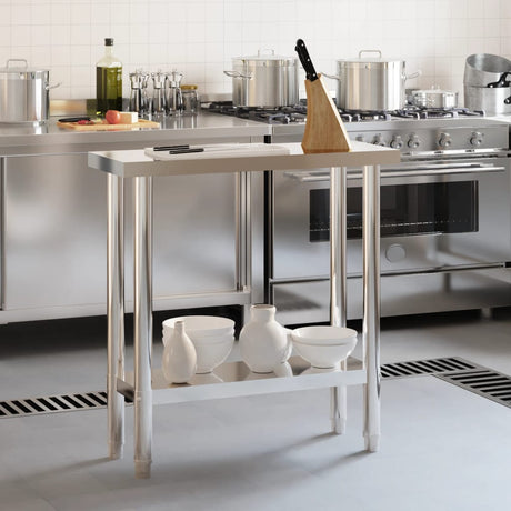 Vidaxl keukenwerktafel 82,5x30x85 cm roestvrij staal