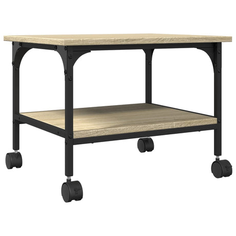 Vidaxl printerkastje 2-laags 50x40x38 cm bewerkt hout sonoma eiken