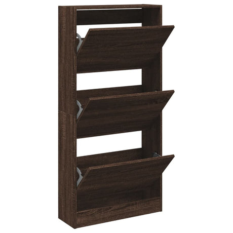 Vidaxl schoenenkast 60x21x125,5 cm bewerkt hout bruin eikenkleur