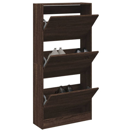 Vidaxl schoenenkast 60x21x125,5 cm bewerkt hout bruin eikenkleur