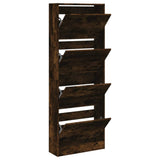 Vidaxl schoenenkast 60x21x163,5 cm bewerkt hout gerookt eikenkleurig