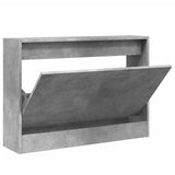Vidaxl schoenenkast 80x21x57 cm bewerkt hout betongrijs