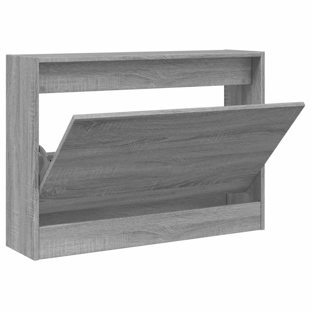 Vidaxl schoenenkast 80x21x57 cm bewerkt hout grijs sonoma eikenkleur