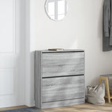 Vidaxl schoenenkast 80x21x87,5 cm bewerkt hout grijs sonoma eikenkleur