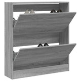 VidaXL Schoenenkast 80x21x87,5 cm bewerkt hout grijs sonoma eikenkleur