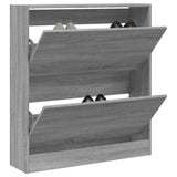 Vidaxl schoenenkast 80x21x87,5 cm bewerkt hout grijs sonoma eikenkleur