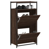 Vidaxl schoenenkast 60x34x112 cm bewerkt hout bruin eikenkleur