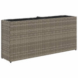 Vidaxl plantenbak met 2 potten 90x20x40 cm poly rattan grijs