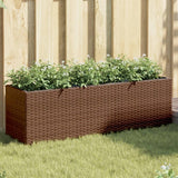 Vidaxl plantenbak met 3 potten 105x30x32 cm poly rattan bruin