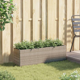 Vidaxl plantenbak met 3 potten 105x30x32 cm poly rattan grijs