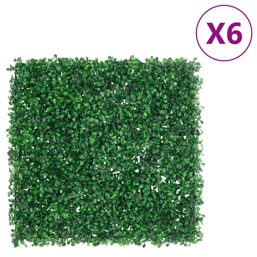 VidaXL Hek met kunstheester 6 st 50x50 cm groen