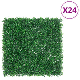 VidaXL Hek met kunstheester 24 st 50x50 cm groen