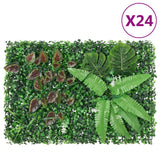 Vidaxl hek met kunstplanten 24 st 40x60 cm groen