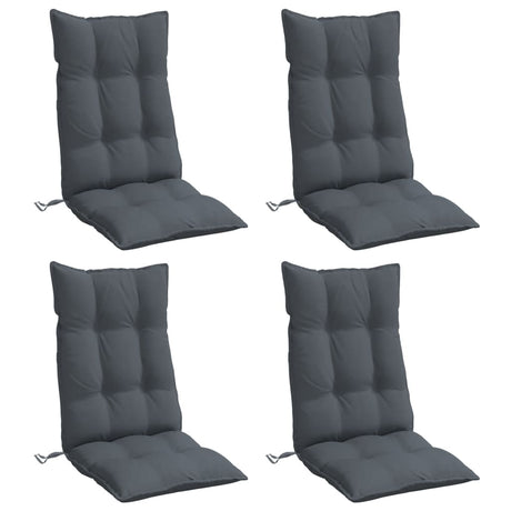 Vidaxl stoelkussens 4 st hoge rug oxford stof antracietkleurig