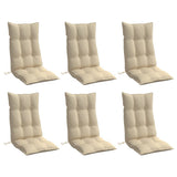 Vidaxl stoelkussens 6 st hoge rug oxford stof beige