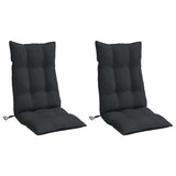 Vidaxl stoelkussens 2 st hoge rug oxford stof zwart