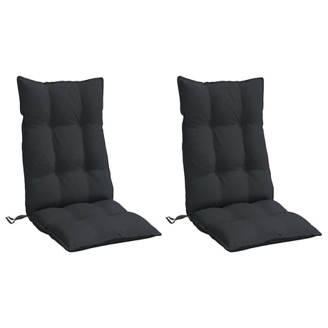 Vidaxl stoelkussens 2 st hoge rug oxford stof zwart