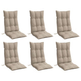 Vidaxl stoelkussens 6 st hoge rug oxford stof taupe