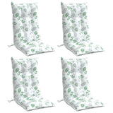 Vidaxl stoelkussens 4 st hoge rug bladpatroon oxford stof