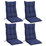 Vidaxl stoelkussens 4 st hoge rug oxford stof marineblauw