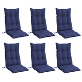 Vidaxl stoelkussens 6 st hoge rug oxford stof marineblauw