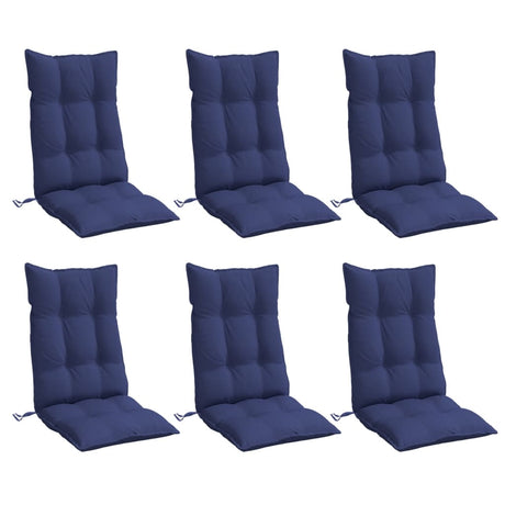 Vidaxl stoelkussens 6 st hoge rug oxford stof marineblauw