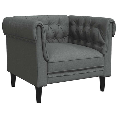 Vidaxl fauteuil chesterfield-stijl stof donkergrijs