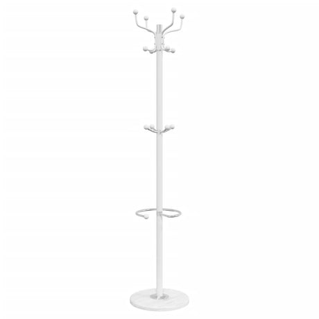 Vidaxl kapstok met parapluhouder 180 cm gepoedercoat ijzer wit