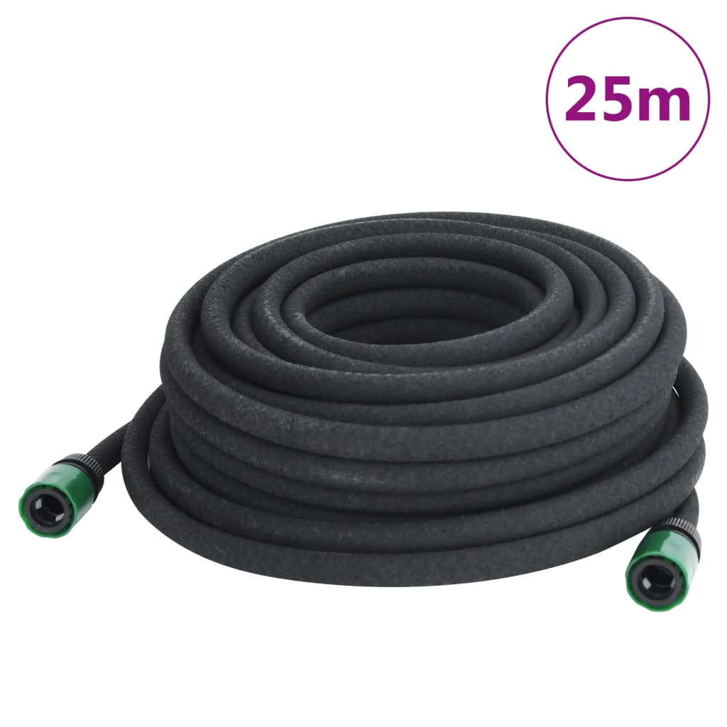 VidaXL Druppelslang 0,6'' 25 m rubber zwart