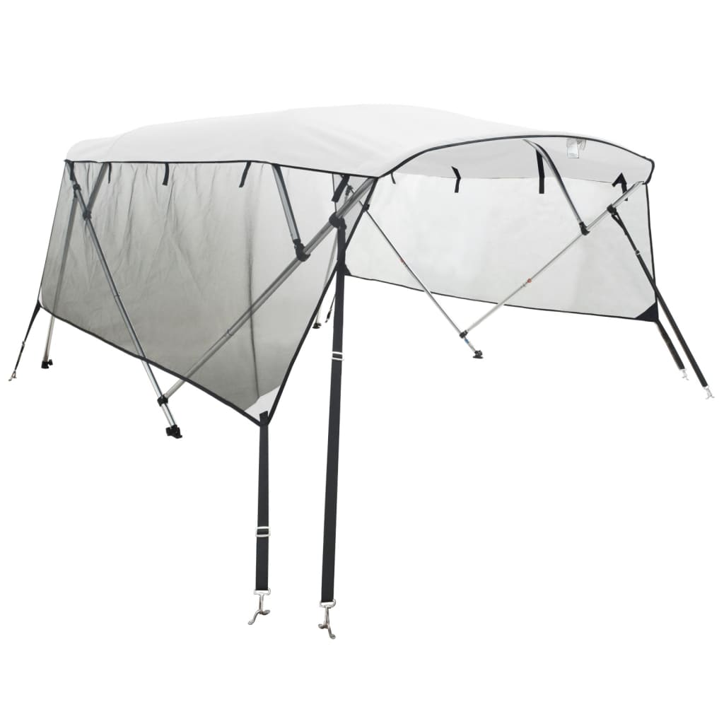 VidaXL Biminitop 4 bogen met mesh zijwanden 243x(185-198)x137 cm