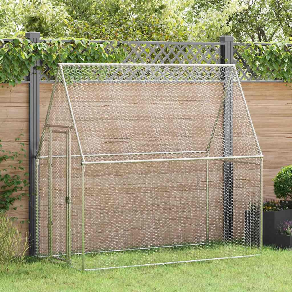 Vidaxl kippenhok 200x100x190 cm gegalvaniseerd staal zilverkleurig