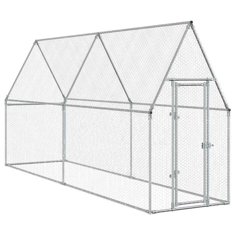 Vidaxl kippenhok 400x100x190 cm gegalvaniseerd staal zilverkleurig