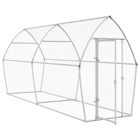 Vidaxl kippenhok 400x105x182 cm gegalvaniseerd staal zilverkleurig